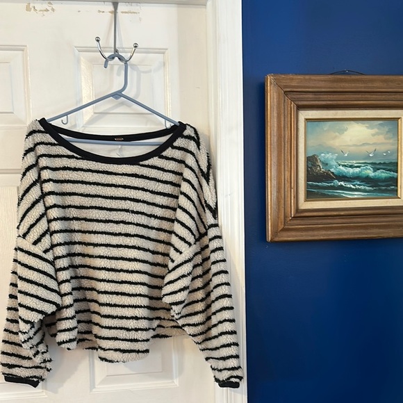 Women’s Free People Breton Striped Pullover Long Sleeve Sweater Size Small - Picture 2 of 9